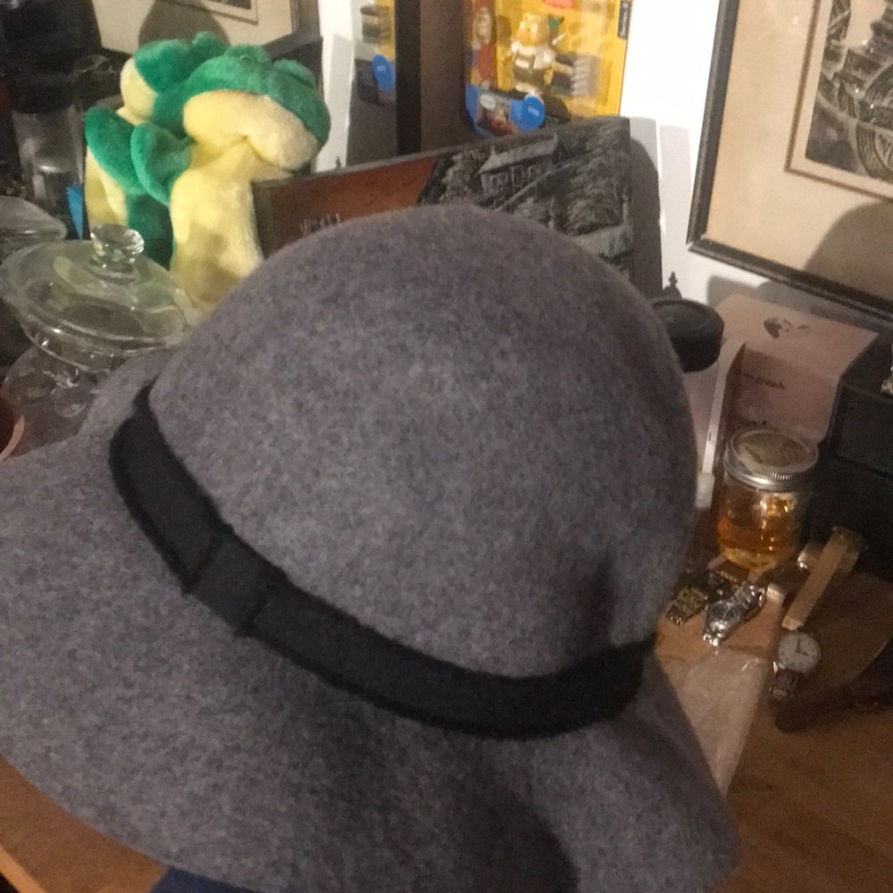 Beautiful Zara Grey and black large brimmed stylish hat